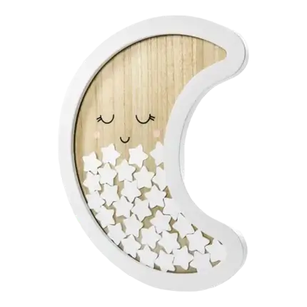 Livre d'Or en Bois Forme Lune