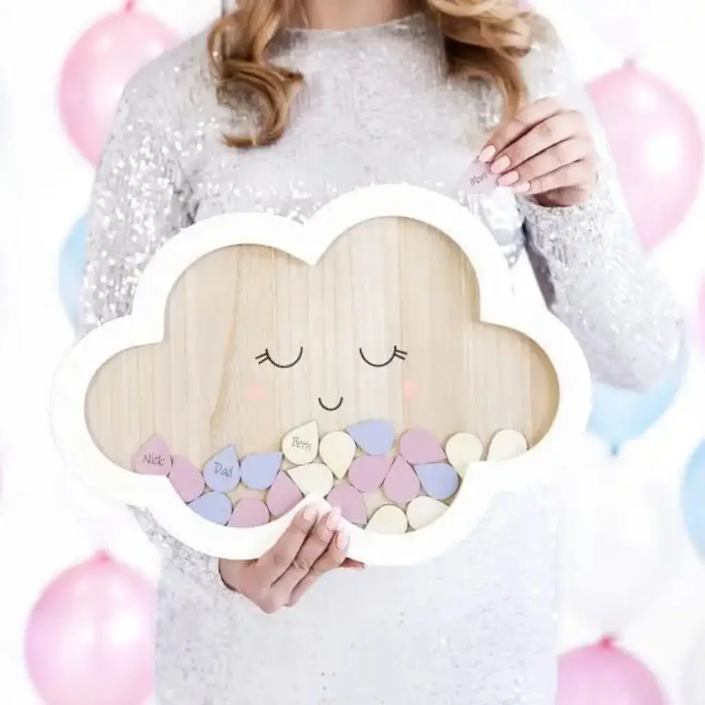 Livre d&#39;Or Bois Forme Nuage 