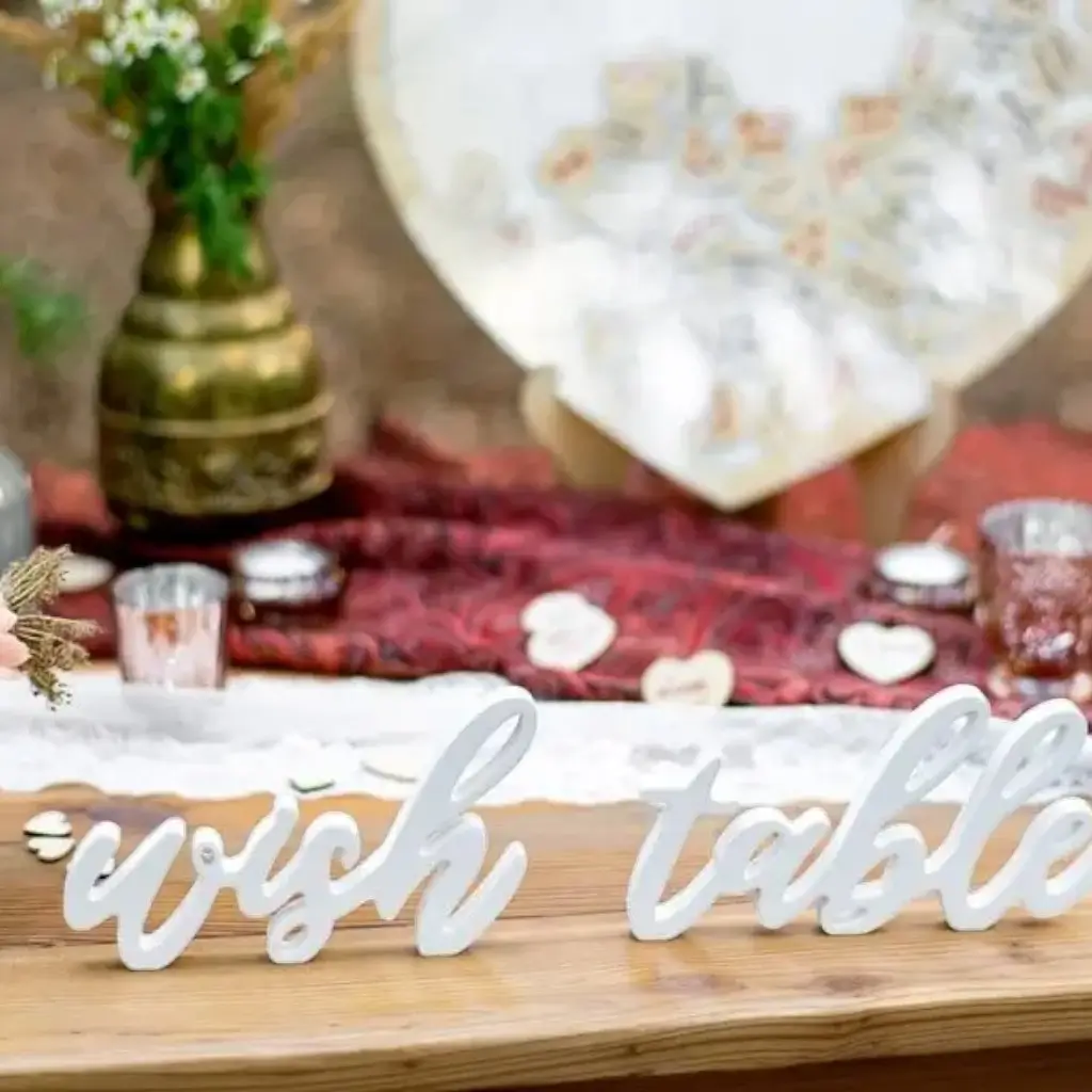 Lettres "Wish Table" Blanc