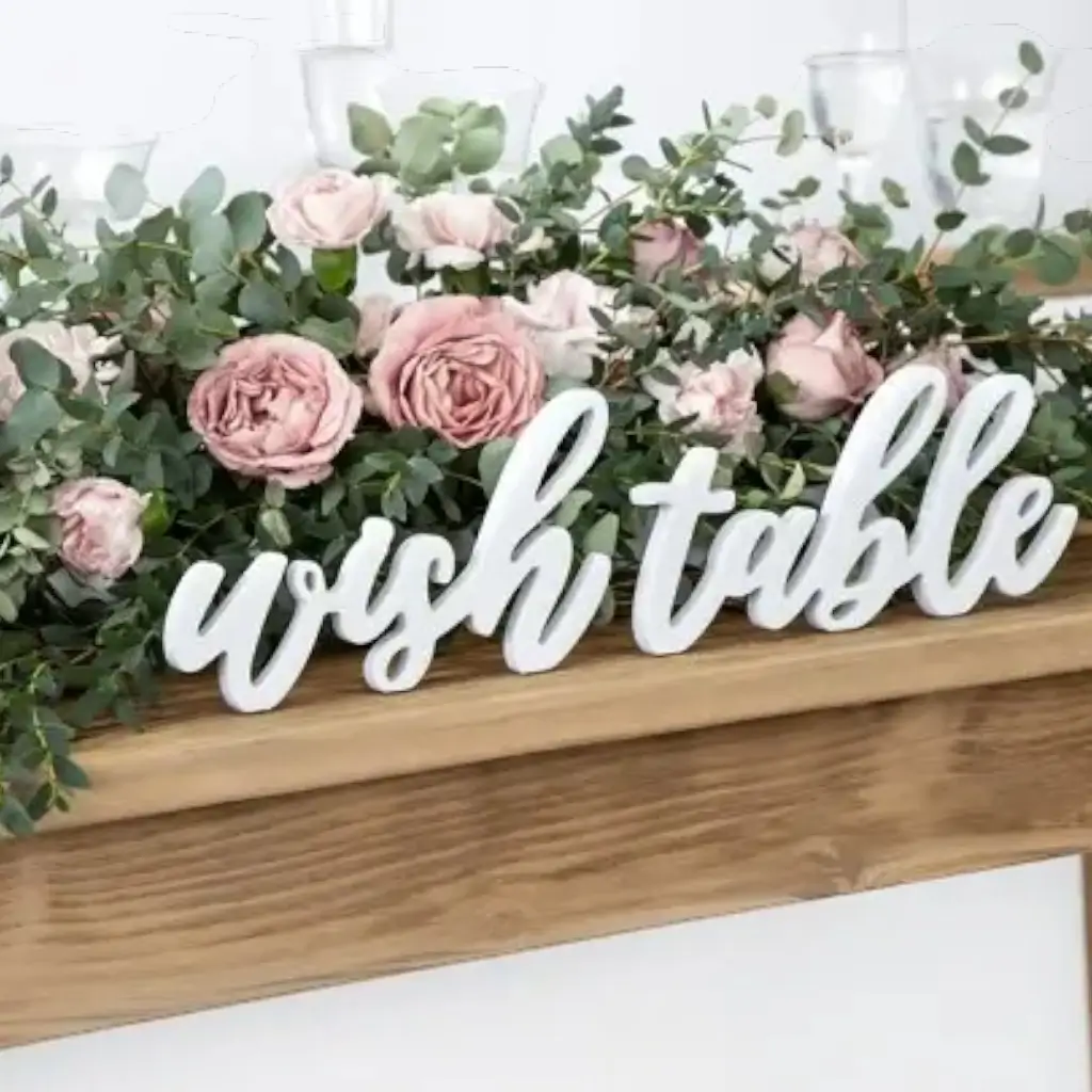 Lettres "Wish Table" Blanc