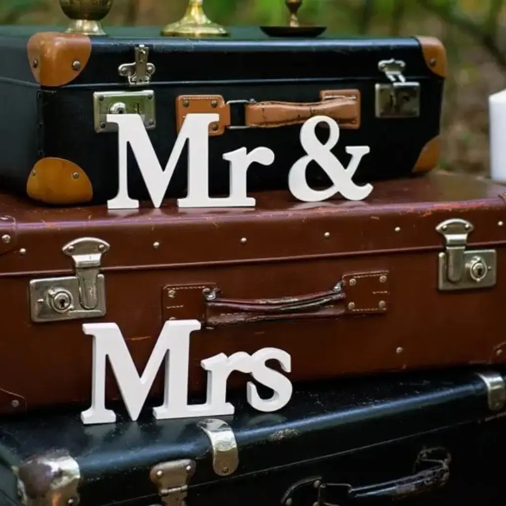 Lettres " Mr & Mrs" Blanc 