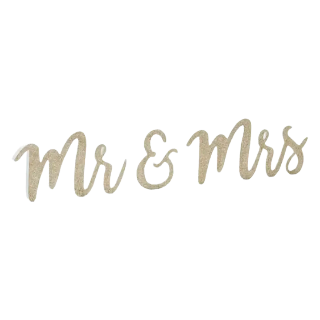 Lettres "Mr & Mrs" Brillant Or 