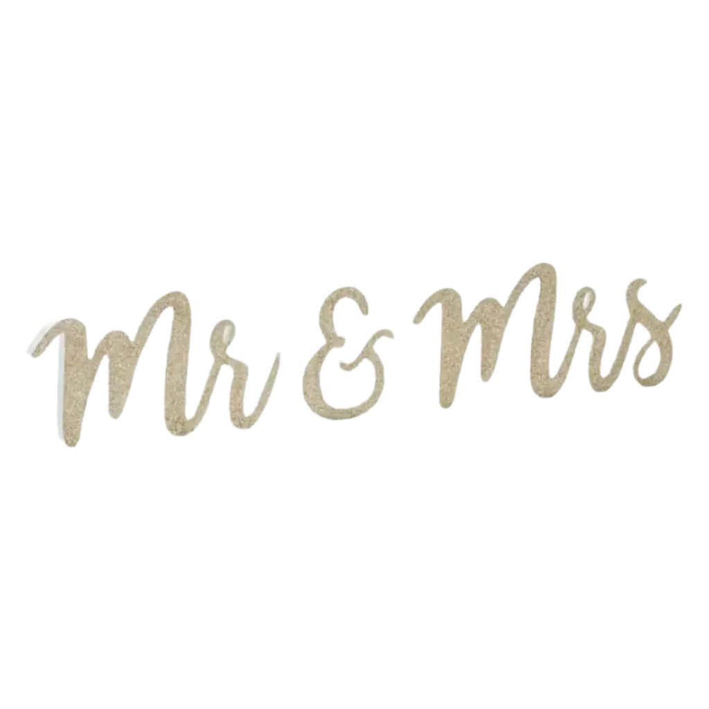 Lettres Mr &amp; Mrs Brillant Or 