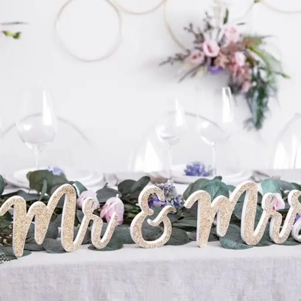 Lettres "Mr & Mrs" Brillant Or 