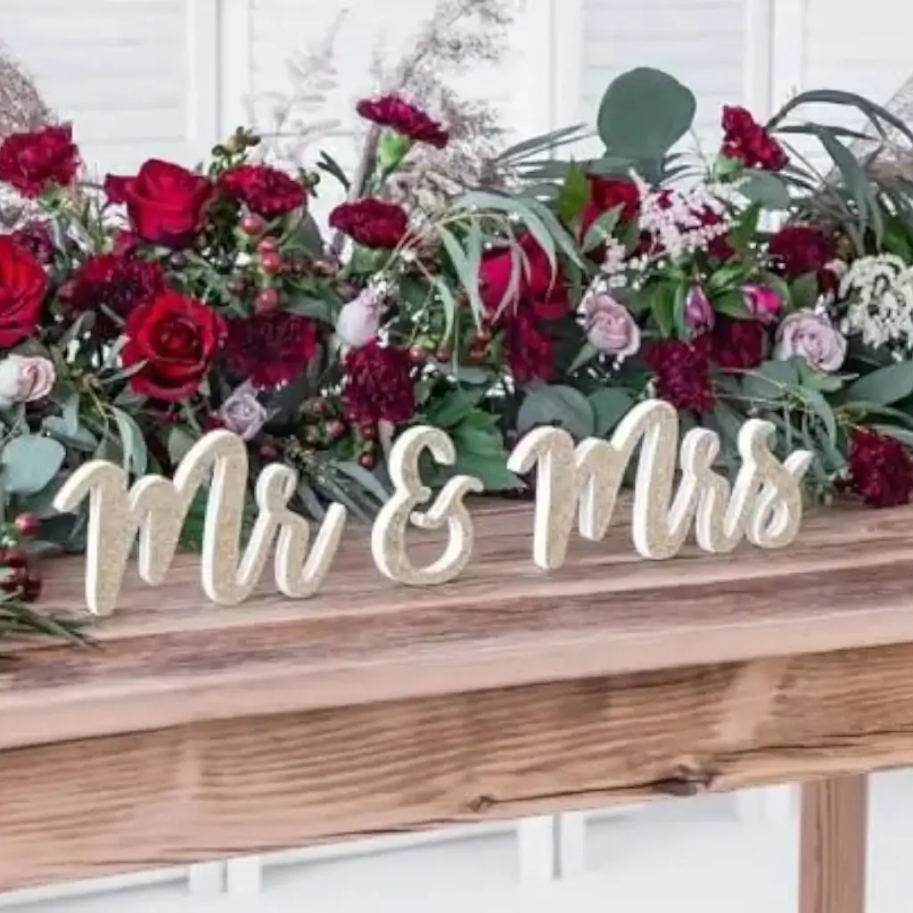 Lettres "Mr & Mrs" Brillant Or 