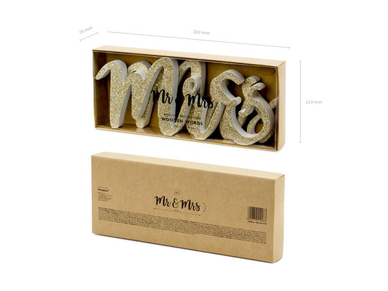 Lettres "Mr & Mrs" Brillant Or 