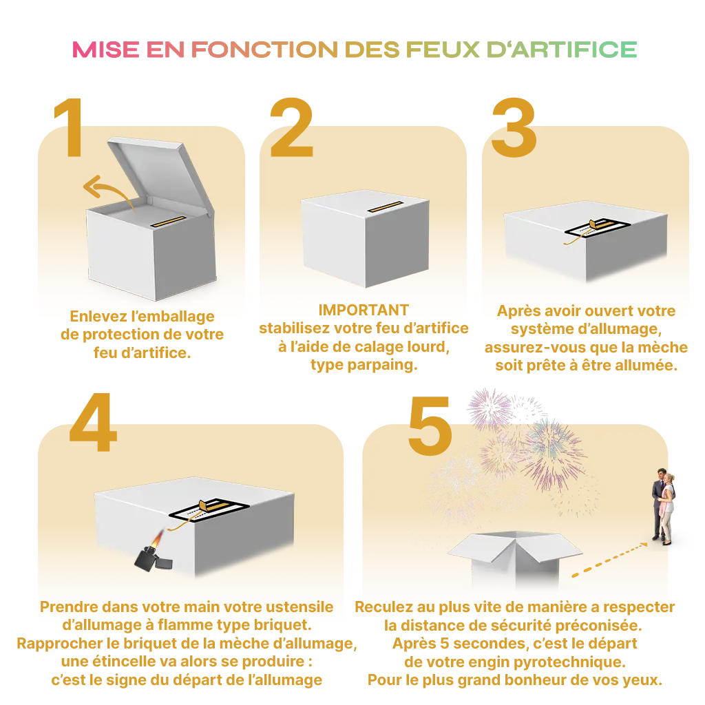 FEU D’ARTIFICE PORTABLE® LUXE FRANÇAIS® OR &amp; ARGENT - 2min