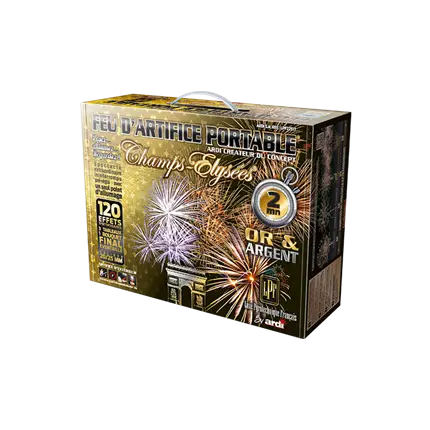 FEU D’ARTIFICE PORTABLE® LUXE FRANÇAIS® OR & ARGENT - 2min