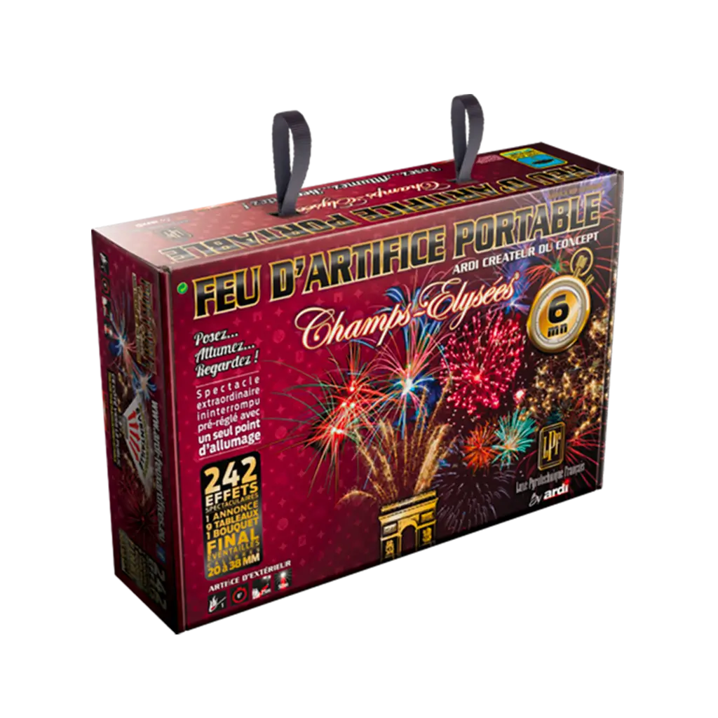 FEU D’ARTIFICE PORTABLE® LUXE PYROTECHNIQUE FRANÇAIS® 6mn