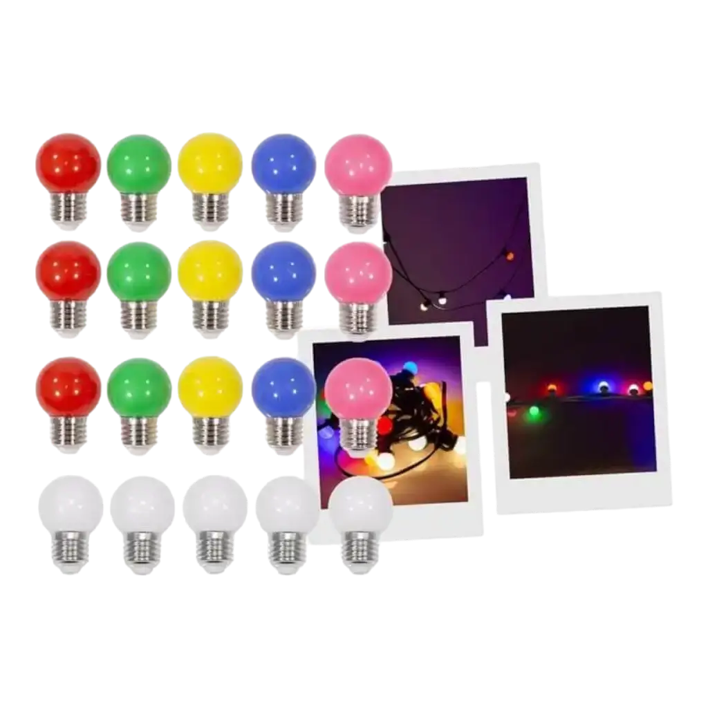 PACK 20 AMPOULES LED MULTICOLORE 