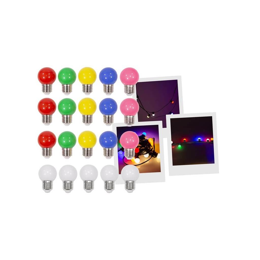 PACK 20 AMPOULES LED MULTICOLORE 