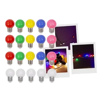 PACK 20 AMPOULES LED MULTICOLORE