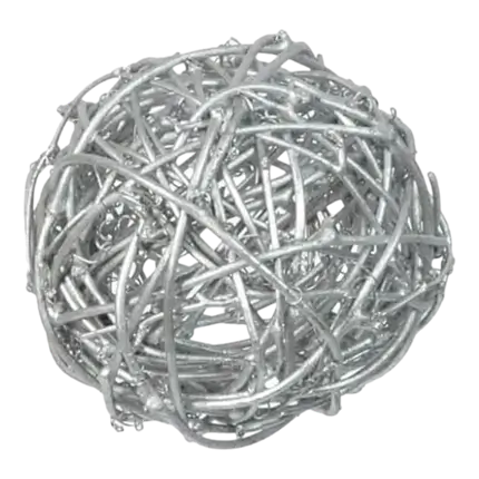 Assortiment de boules en ROTIN Argent -10 pièces / 3 tailles