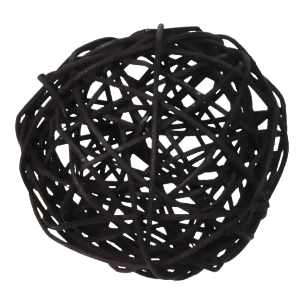 Assortiment de boules Rotin Noir -10 pièces / 3 tailles