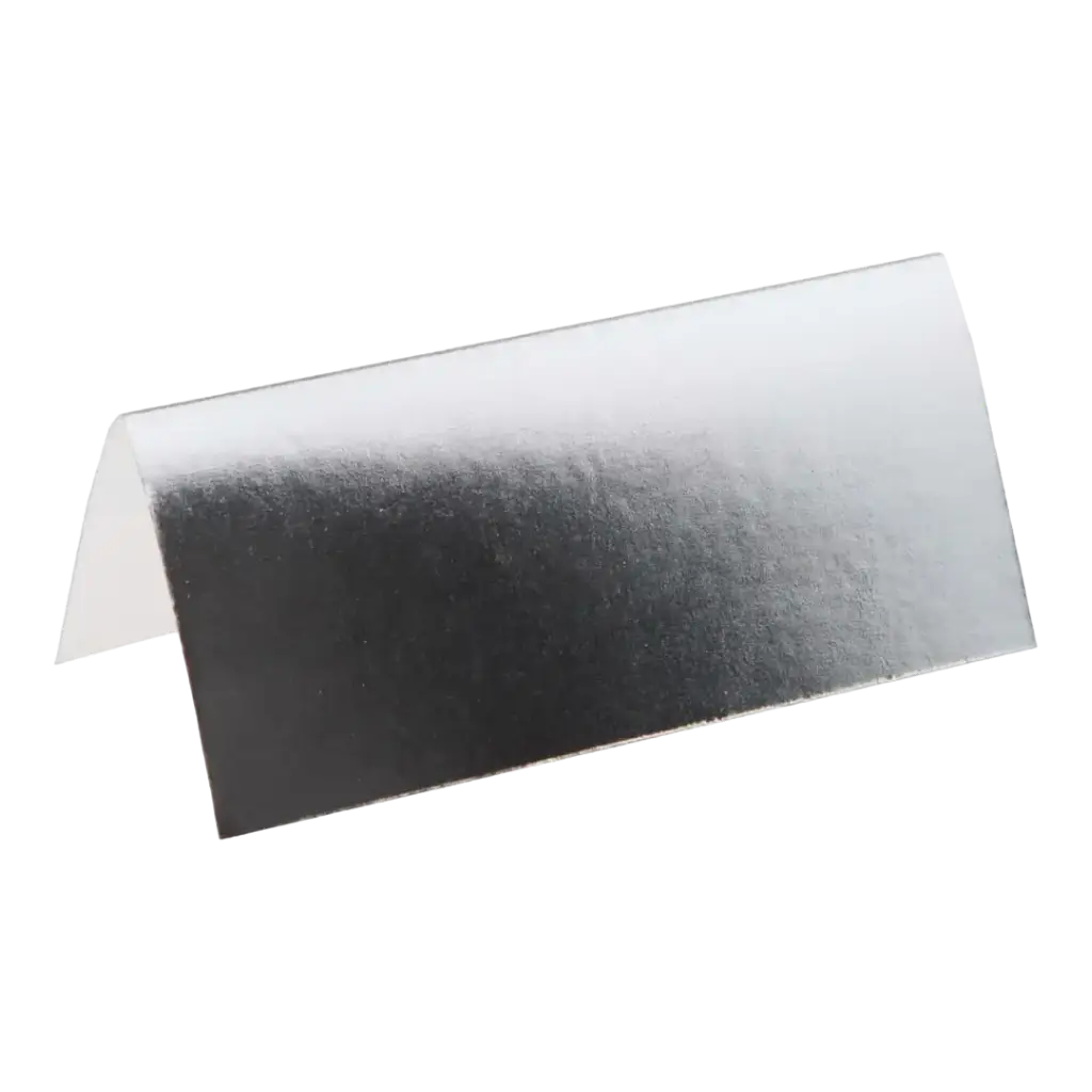 Marque-place rectangle métallisé ARGENT - Lot de 10