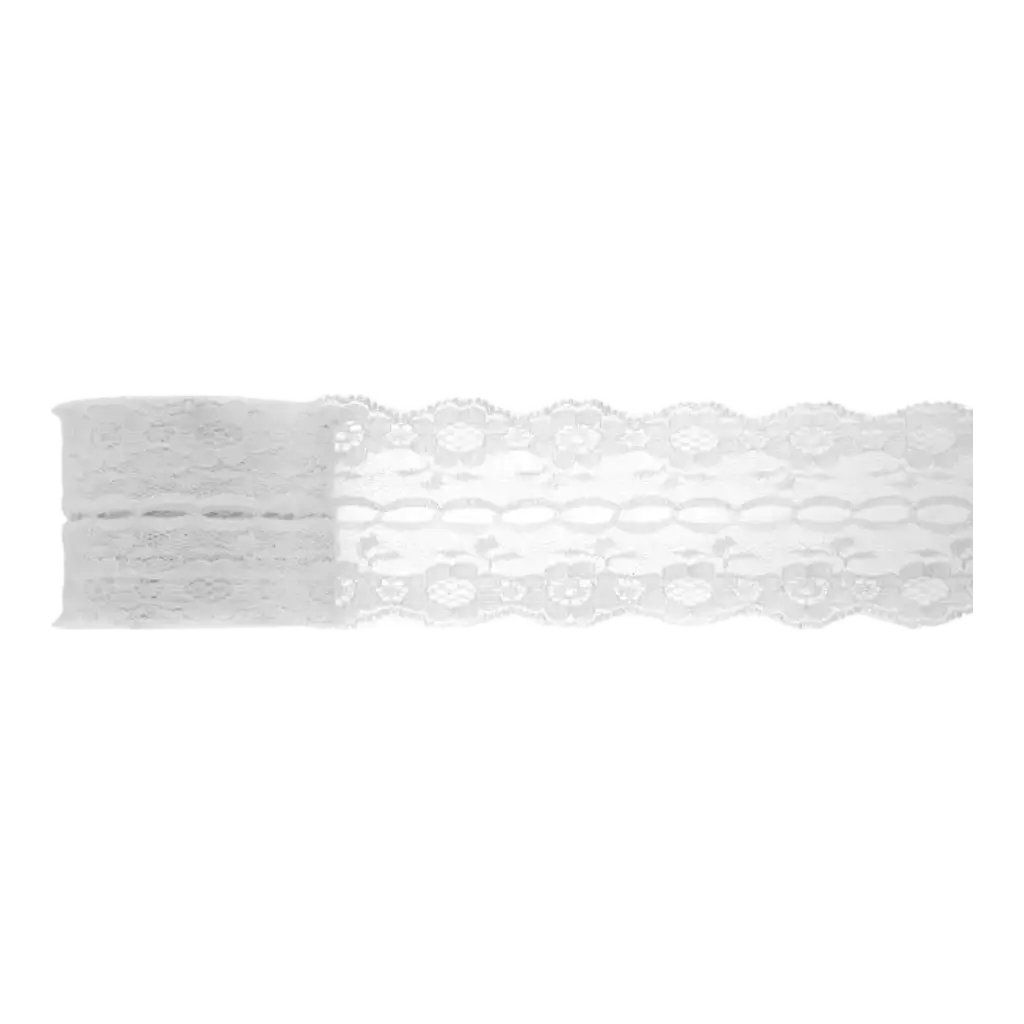 Ruban en dentelle blanc - 3m x 50mm
