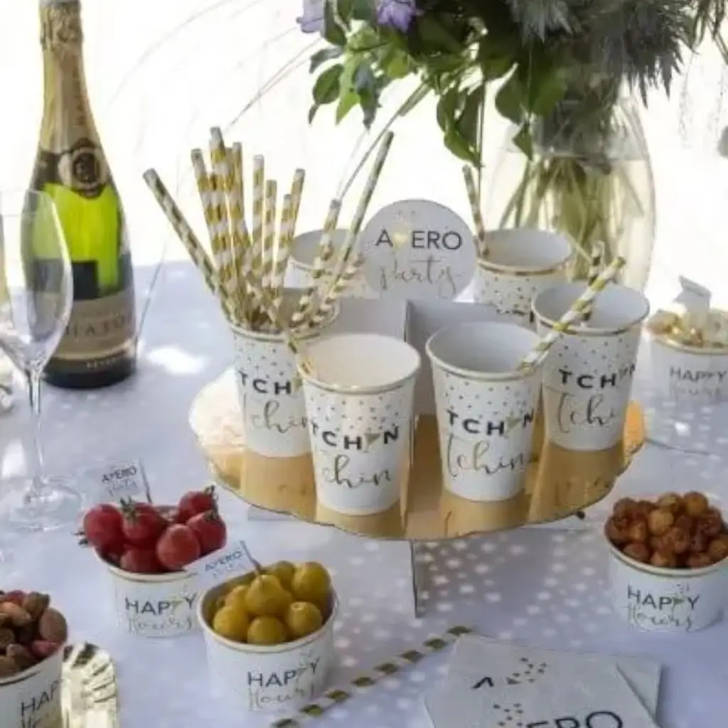 Gobelet en papier blanc Apéro - Lot de 10