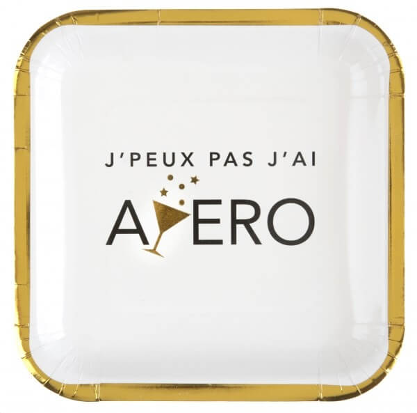 Assiette en carton "Apéro" ø23cm - Lot de 10