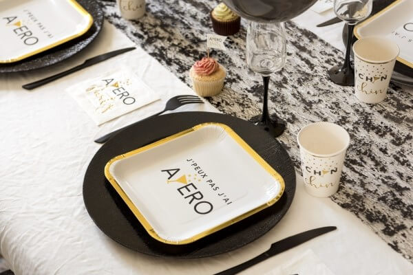 Assiette en carton "Apéro" ø23cm - Lot de 10