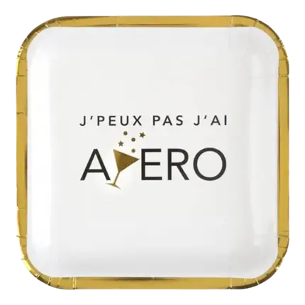 Assiette en carton "Apéro" ø23cm - Lot de 10