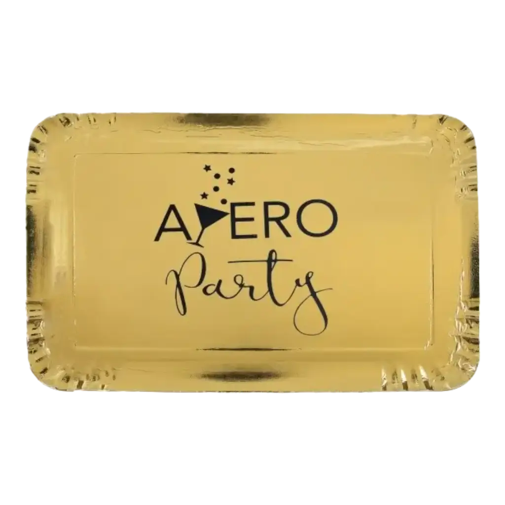 Plateau en carton Apéro Or - ø28,5 x 19cm - Lot de 5 