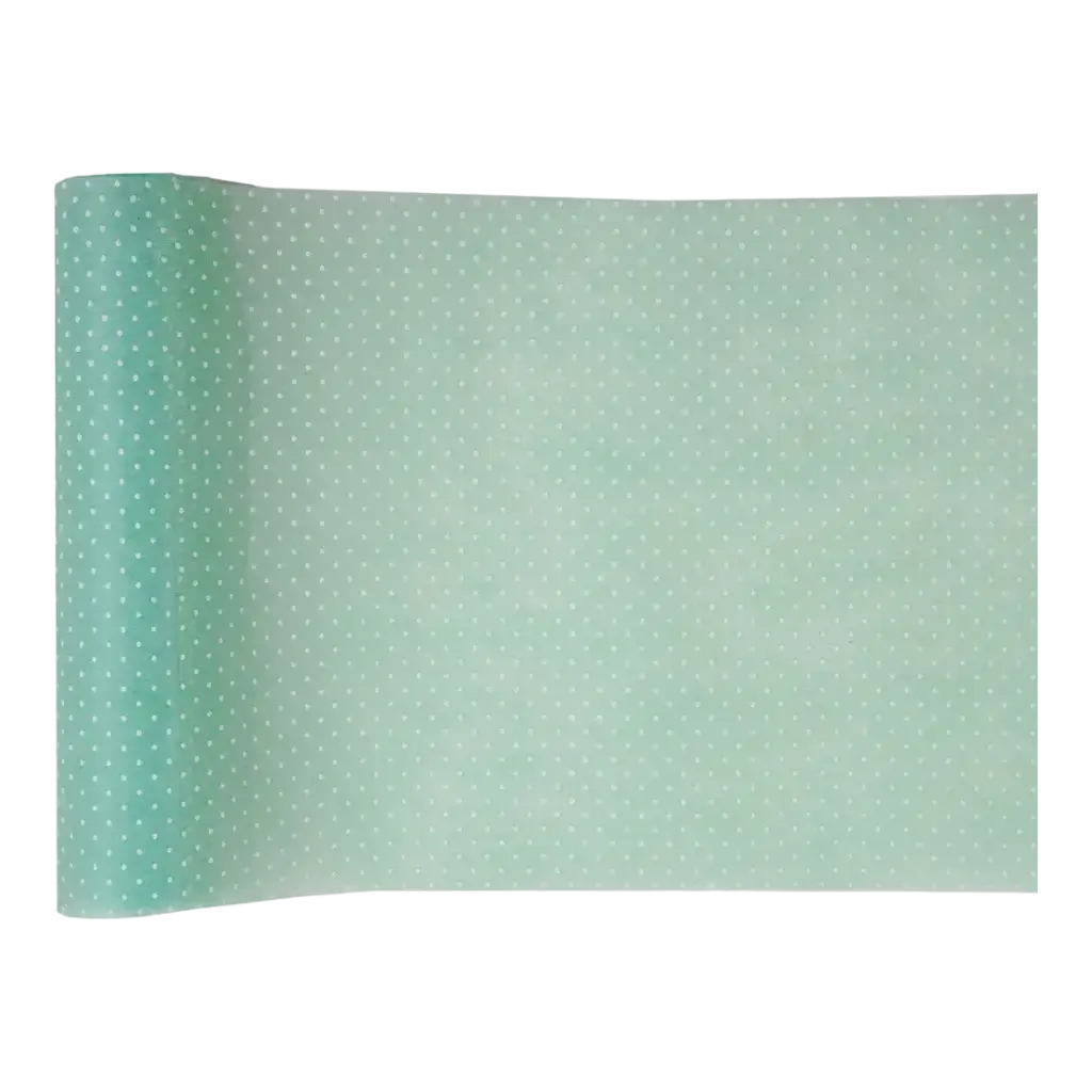 Chemin de table Plumetis vert - 30cm x 5m