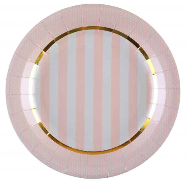  Assiette en papier "Mademoiselle Rose" - Lot de 10