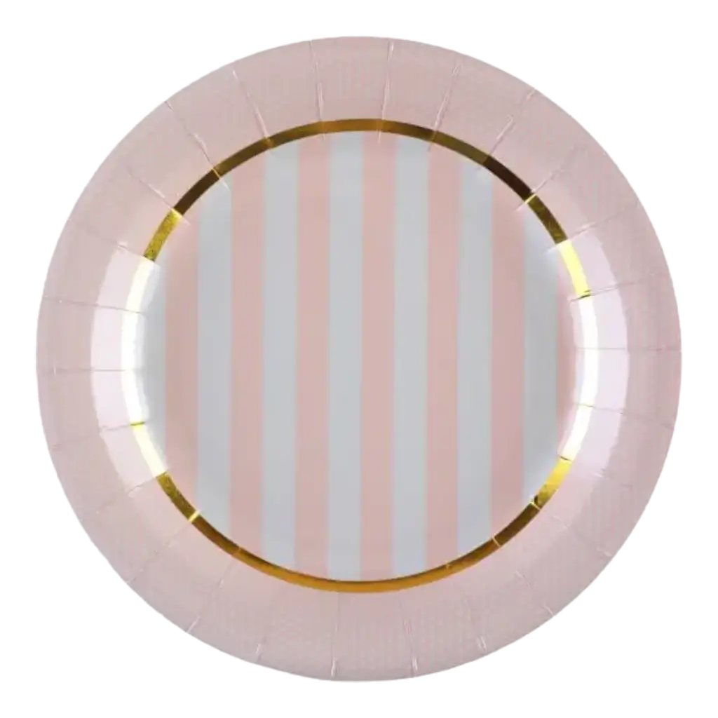  Assiette en papier Mademoiselle Rose - Lot de 10