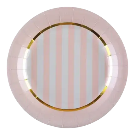  Assiette en papier Mademoiselle Rose - Lot de 10