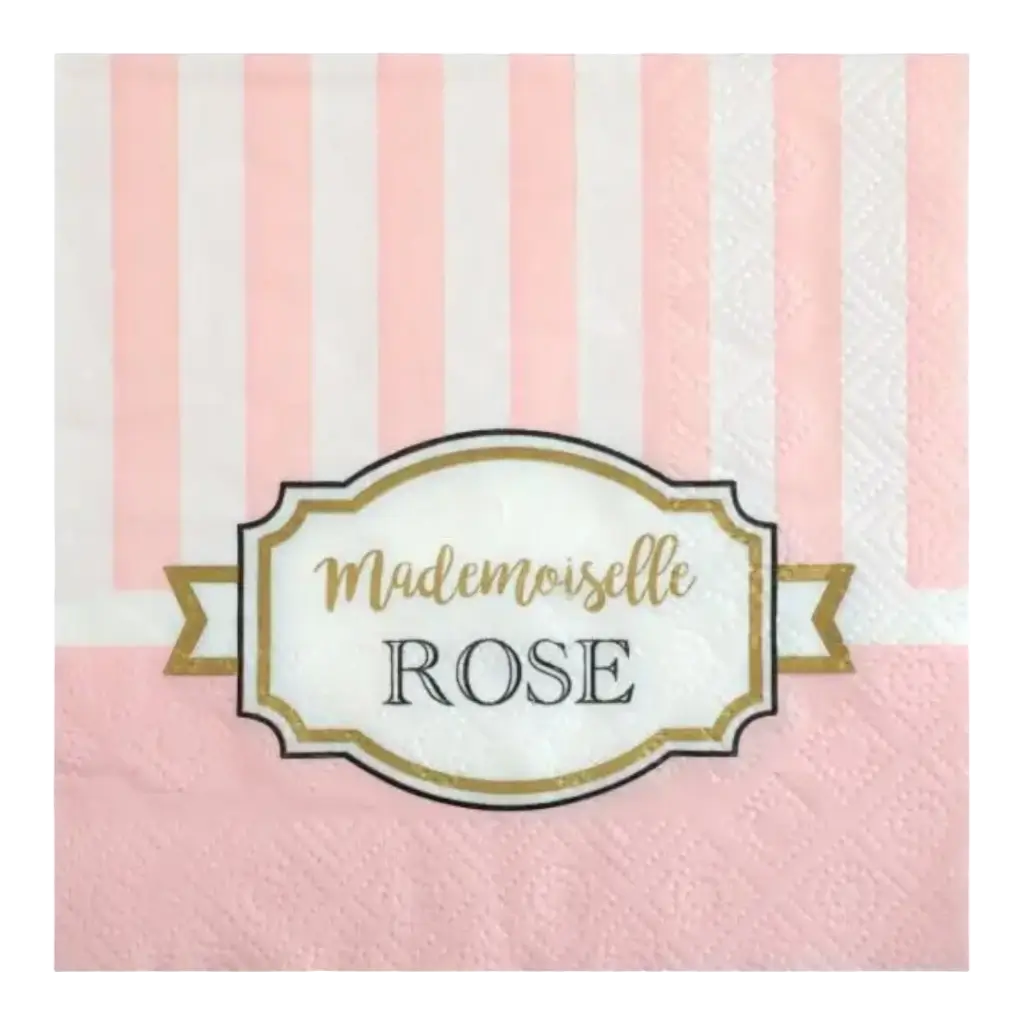Serviette en papier "Mademoiselle Rose" - Lot de 20