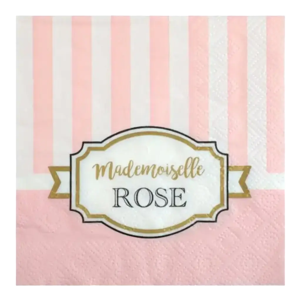 Serviette en papier Mademoiselle Rose - Lot de 20