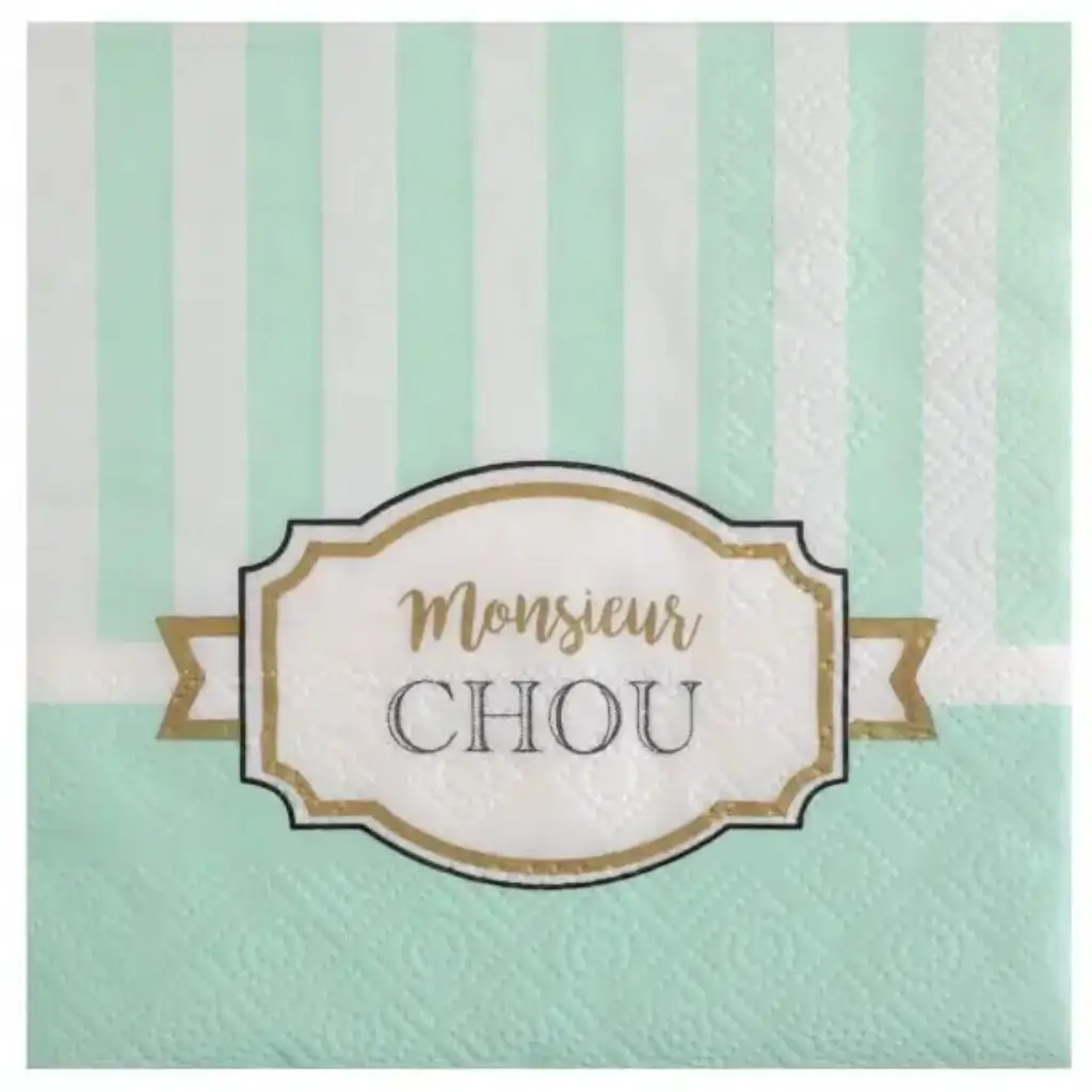 Serviettes en papier "Monsieur Chou" - Lot de 20