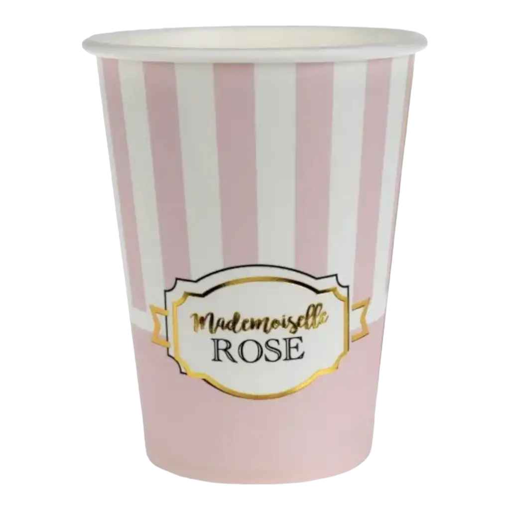 Gobelet en papier blanc Madame Rose - Lot de 10