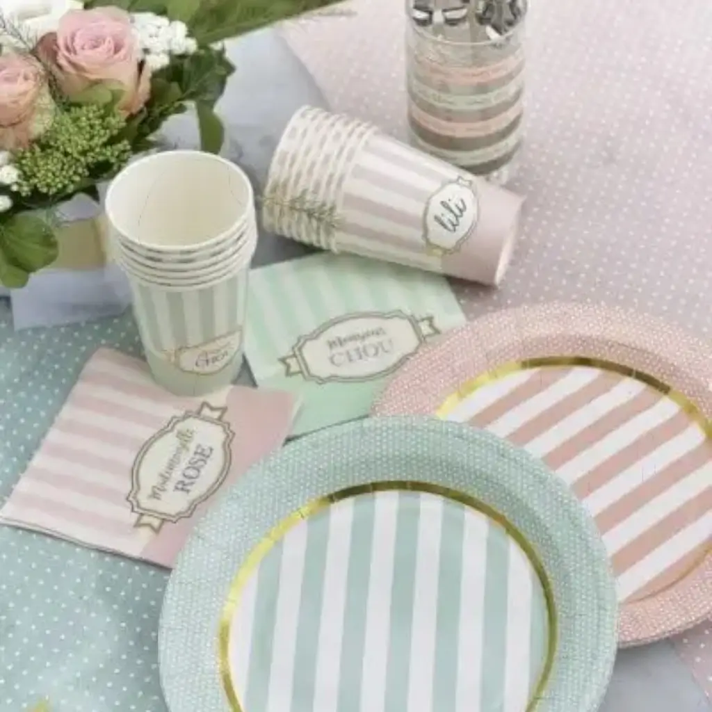 Gobelet en papier blanc Madame Rose - Lot de 10