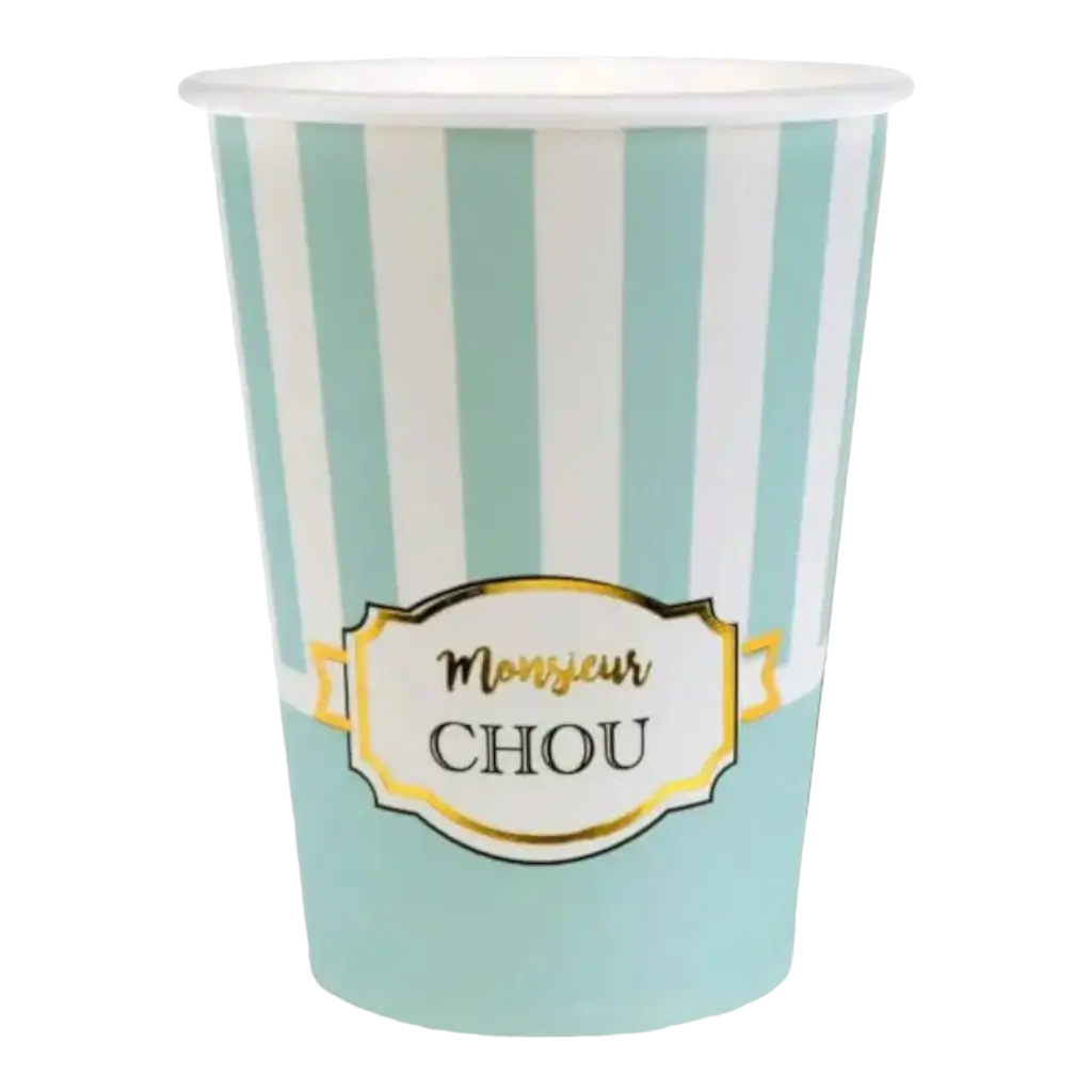 Gobelet en papier blanc "Monsieur Chou" - Lot de 10