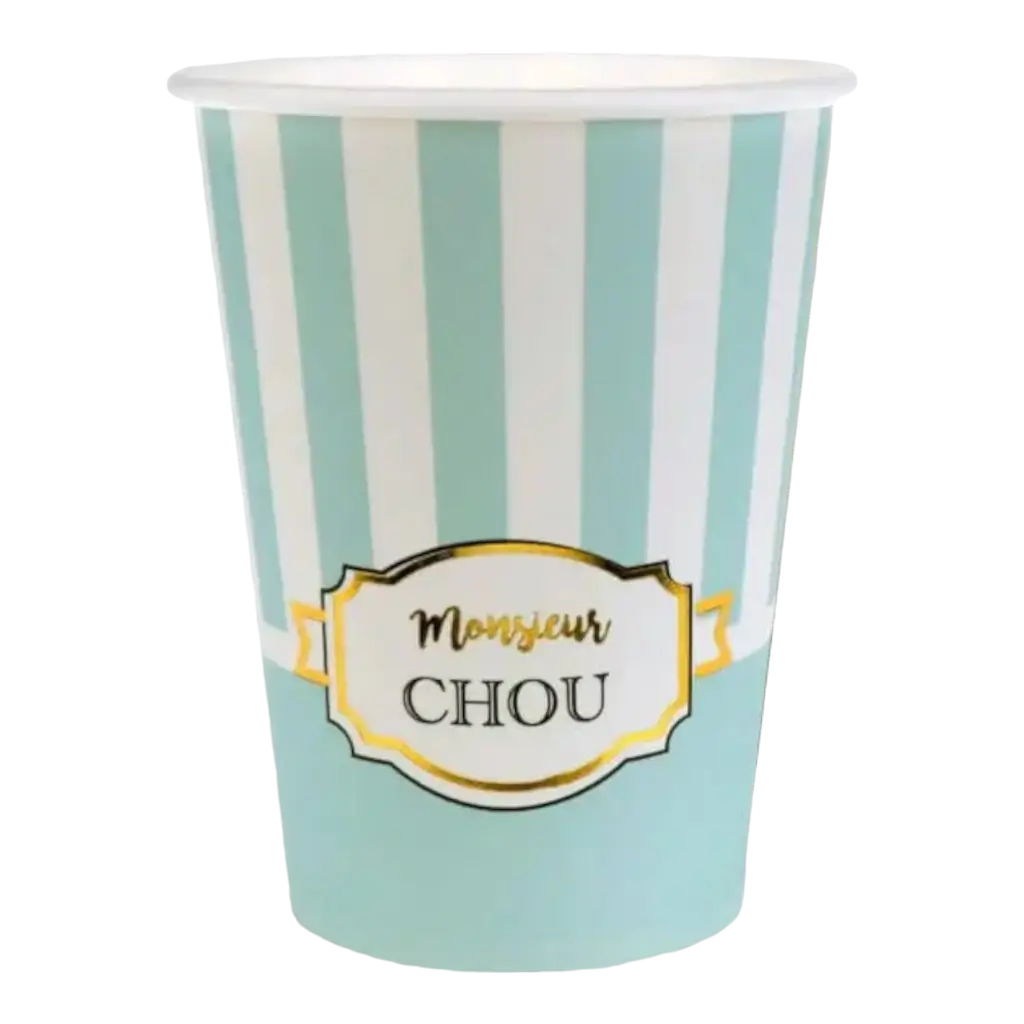 Gobelet en papier blanc Monsieur Chou - Lot de 10