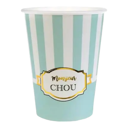 Gobelet en papier blanc Monsieur Chou - Lot de 10