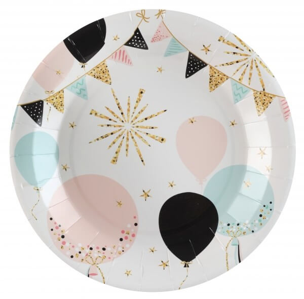 Assiette en papier "Festivité" ø22.5cm - Lot de 10