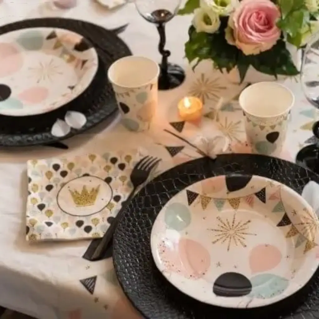 Assiette en papier Festivité ø22.5cm - Lot de 10