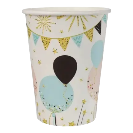 Gobelet en papier blanc Festivité - Lot de 10