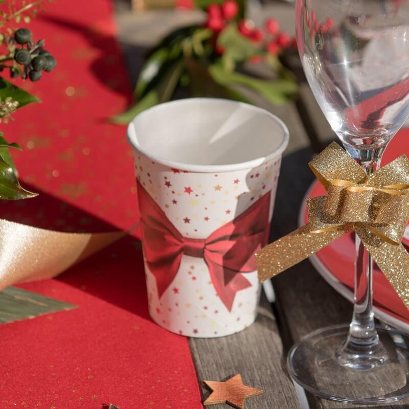 Gobelet en papier Cadeau de Noël - Lot de 10 : Vaisselle Jetable Noël sur  Sparklers Club