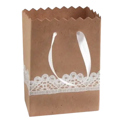 Boîte en dentelle Kraft- Lot de 6