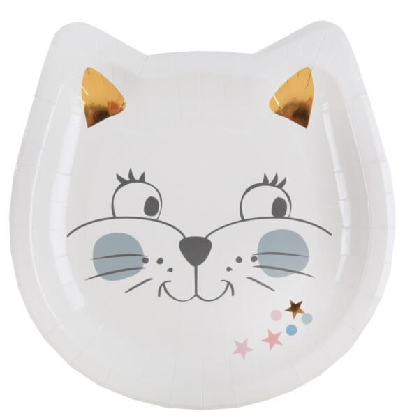 Assiette en carton "Kitty Party" ø18cm - Lot de 10