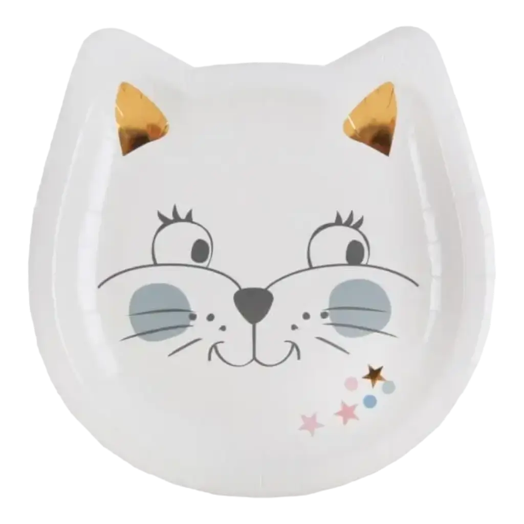 Assiette en carton "Kitty Party" ø18cm - Lot de 10