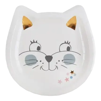 Assiette en carton "Kitty Party" ø18cm - Lot de 10