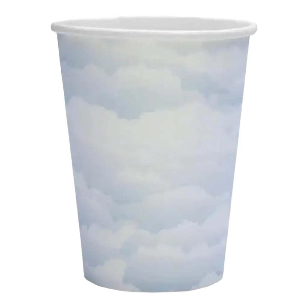 Gobelet en papier bleu ciel Nuage - Lot de 10