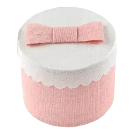 Boîte ronde rose - ø 5 x 5 cm - Lot de 4