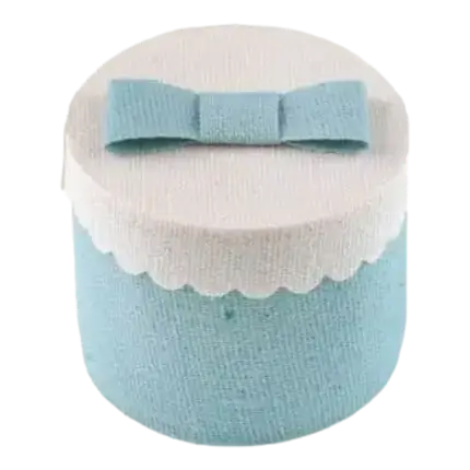 Boîte ronde bleue - ø 5 x 5 cm - Lot de 4