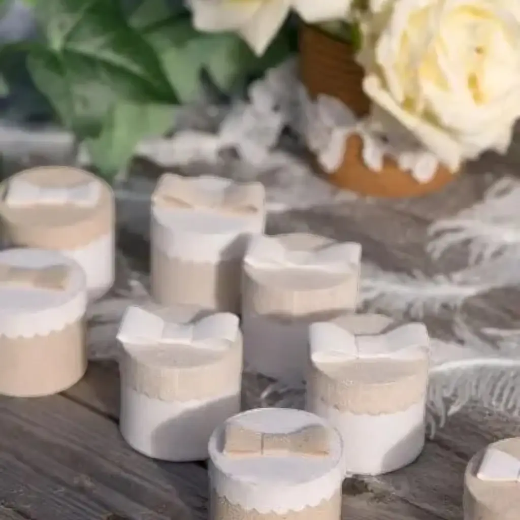 Boîte ronde en Jute- ø 5 x 5 cm - Lot de 4