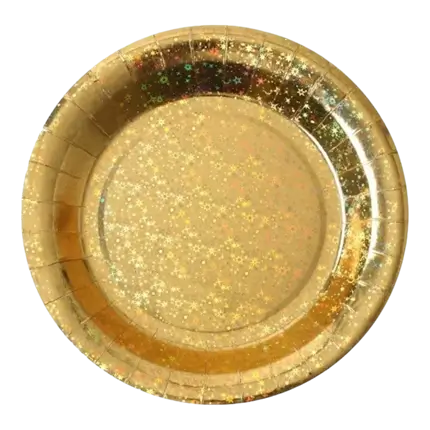 Assiette en carton Etincelante Or - ø22.5cm - Lot de 10